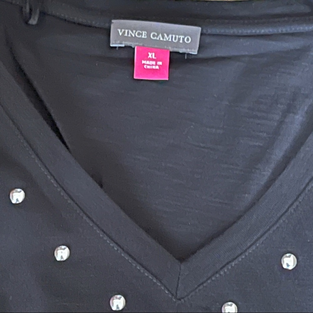 NWT Vince Camuto Studded V-Neck Top - Picture 8 of 9